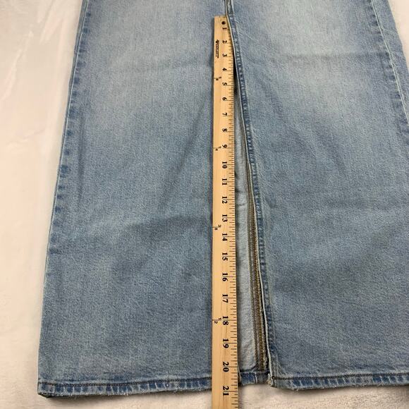 NWT Universal Thread Denim Maxi Skirt sz 6 Light Wash 28" Waist Front Slit Jean - Picture 9 of 11